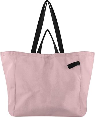 Generic Light Pink pattern Reusable Canvas Tote Bag, Heavy Duty Grocery Shopping Bag with Hard Bottom Double Handles Large Capacity Work Groceries Travel