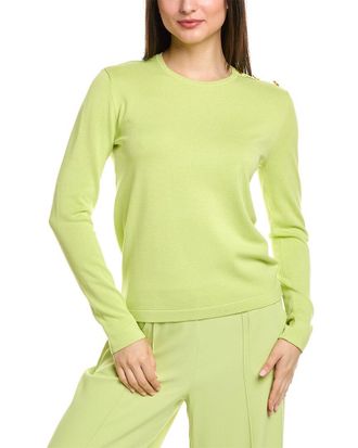 St. John Solid Jersey Knit Sweater