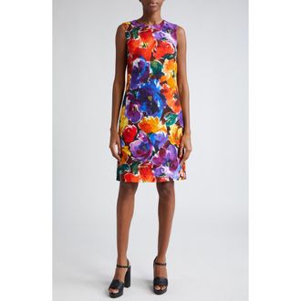 Dolce & Gabbana Abstract Floral Print Sleeveless Sheath Dress in Hm4Yefiori Astr.f.marrone at Nordstrom, Size 0 Us