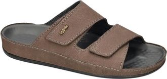 Vital Schoenen, Heren, Bruin, 47 EU, Leer, 11417 Massage Footbed Slide