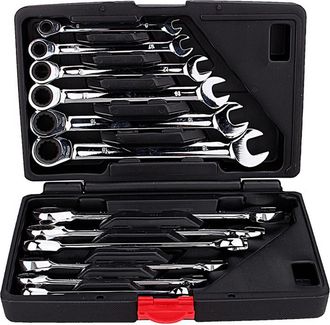 OEM Juego De 12 Llaves De Carraca Combinadas, De Cromo Vanadio, 72 Dientes, De 8 A 19 Mm, Con Estuche