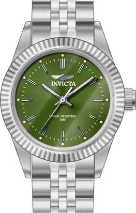 Invicta Specialty 49217 Dames Horloge - Quartz Uurwerk - Roestvrij Staal met groene Wijzerplaat - 36mm