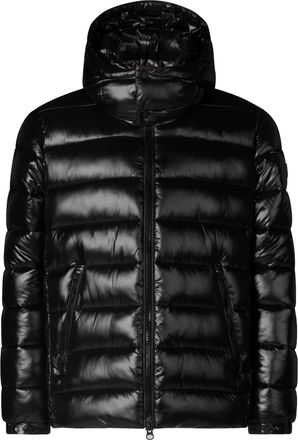Save The Duck Glossy Padded Jacket with High Collar and Hood