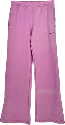 Off-white Diag-Striped Straight-Leg Sweatpants in Purple Cotton