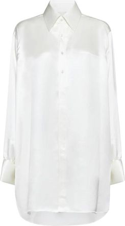 Maison Margiela Zijde Off-White Overhemd met Manchetknoopjes - Dames - Overhemden - Wit - XS - Overhemden
