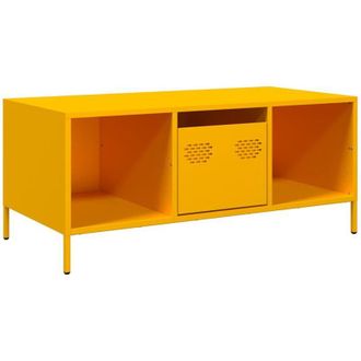 vidaXL Vidaxl - Mesa De Centro Acero Laminado En Fr&iacute;o Amarillo 101,5x50x43,5 Cm
