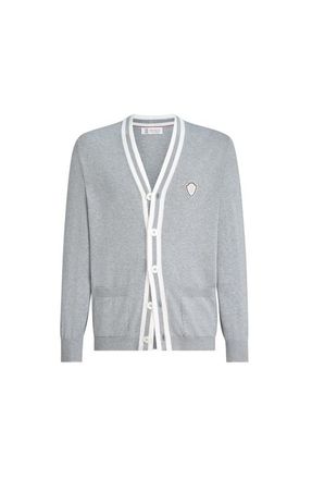 Brunello Cucinelli Cotton cardigan with logo in Grey at Nordstrom, Size Xxx-Large Eu