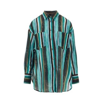 Pinko Striped print muslin shirt Woman XS