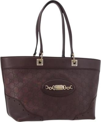 Gucci Pre-owned Vintage Tote Bag - Dames - Vintage Shopper - Bruin - ONE Size - Leer - Vintage