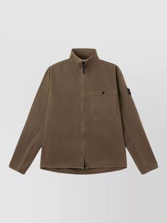 Stone Island organic panama cotton high collar jacket