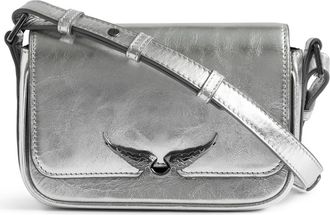 Zadig&Voltaire Le Zazi Metallic Leather Crossbody Bag in Silver at Nordstrom