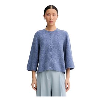 Munthe Gebreide Cardigan - Dames - Vesten - Blauw - M - Wol - Truien & Vesten