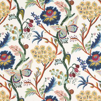 Ballard Designs Millie Blue Fabric by the Yard - Ballard Designs