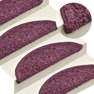 vidaXL Vidaxl - Tappetini per scale 15 pz 65x21x4 cm Viola scuro Semicircolari Grandi