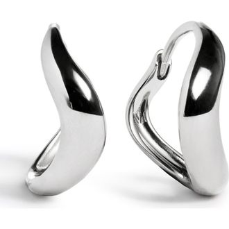 Monica Vinader Swirl Huggie Hoop Earrings in Sterling Silver at Nordstrom