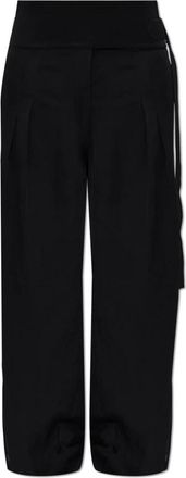 Entire studios Zijstreep Broek - Dames - Wijde Broeken - Zwart - XS - Linnen - Broeken