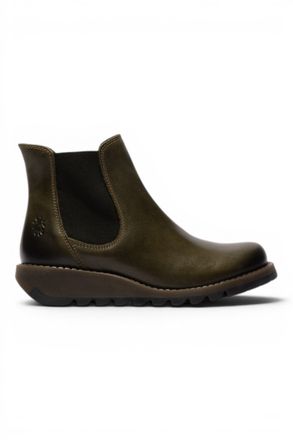 FLY London Fly London Womens Diesel Green Chelsea Leather Ankle Boots - SALV195