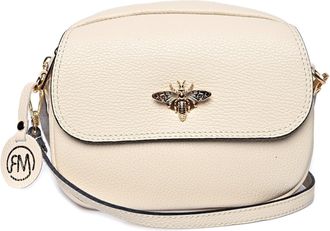 Roberta M Beige Rundleer Tas