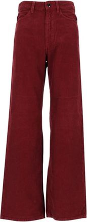 Amish Pantaloni Larghi Linda a Coste - - Trousers - Donna - Rosso - W27