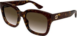 Gucci Oversized Vierkante Zonnebril - Dames - Zonnebrillen - Bruin - 54 MM - Accessoires