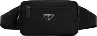 Prada Black Re-Nylon and Saffiano Belt Bag - male - Prada - Bum Bags - Black - ONE SIZE - Bags