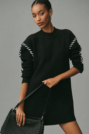 English Factory Long-Sleeve Whipstitch Knit Mini Dress