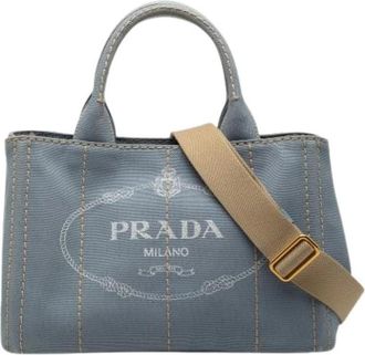 Prada Pre-owned Tote Bags, female, Blue, Size: ONE SIZE Pre-owned Satchel