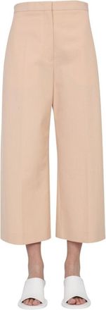 Jil Sander Wide-Leg Cropped Trousers With Smooth Fabric