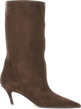 Amina Muaddi 60mm Fiona Tapered-toe Slip-on Boots