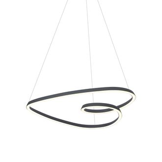 QAZQA Qazqa L&aacute;mpara Colgante Escandinava Negra 72cm Incl. Led Regulable