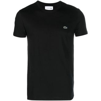 Lacoste T-Shirts, male, Black, L, Casual Cotton T-Shirt