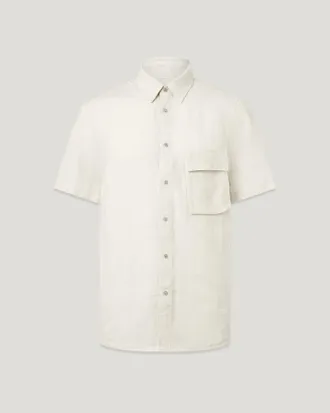 Belstaff Camisa De Manga Corta Scale Para Hombre Linen Gris Abedul 2xl