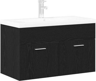 vidaXL Mueble de Cuarto de Baño Roble Negro 90 x 38,5 x 46 cm vidaXL