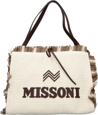 Missoni Raffia Tas - Dames - Handtassen - Wit - ONE Size - Leer - Tassen
