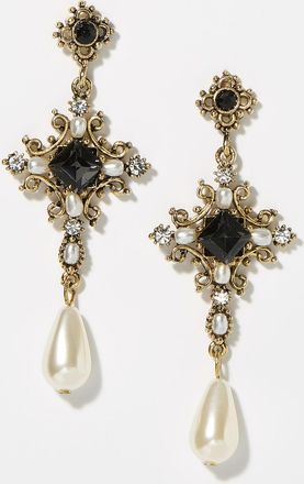 Simons Womens Baroque cross earrings