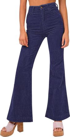 Generic Womens Flared Corduroy Trousers Vintage High Waisted Ladies Bootcut Cord Pants Winter Fashion Stretch Bell Bottom Corduroy Trousers Y2k Flare Jeans wi