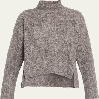 Giorgio Armani Cashmere-Silk Boucle Turtleneck Sweater