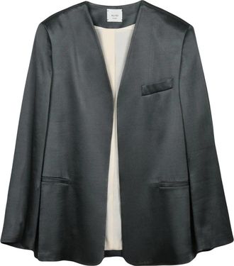 Alysi Satijnen Jas - Dames - Blazers - Grijs - M - Satijn - Jassen