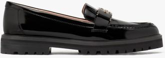Kate Spade New York Womens Quinn Patent Leather Lug Loafer - Black - Size UK 3.5