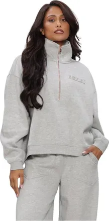 Deblon Sports Aisha Half Zip Sweater - Dames - Sport - Grijs - Maat: L Katoen