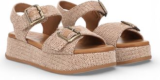 Blowfish Womens Beige Faux Leather Platform Sandals - Magical
