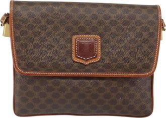Celine Vintage Macadam Canvas Brown Canvas Backpack Bag (Pre-Owned)