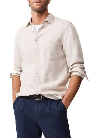 Rodd & Gunn Coromandel Button-Up Linen Shirt in Oatmeal at Nordstrom, Size Xxx-Large