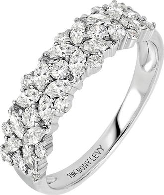 Bony Levy Floral Diamond Ring in 18K White Gold at Nordstrom, Size 6.5