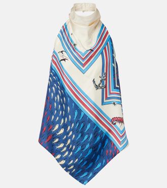 Alemais Al&eacute;mais Top Apollo in raso di seta con stampa