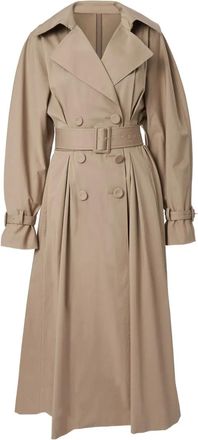 Carolina Herrera belted trench coat - women - Elastane/Cotton - 10 - Neutrals