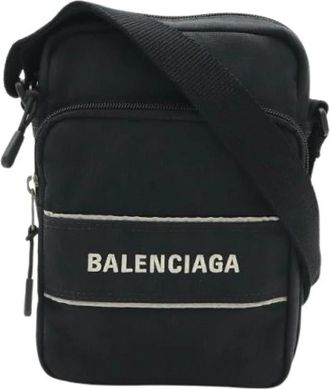 Balenciaga Pre-owned Nylon Canvas Messenger Bag - Dames - Vintage Schoudertas - Zwart - ONE Size - Nylon - Vintage