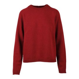 Max Mara Damasco Trui met Ronde Hals - Dames - Ronde hals truien - Rood - L - Wol - Truien & Vesten