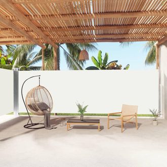 Berkfield Home Retractable Side Awning Cream 180x1000 cm in Beige