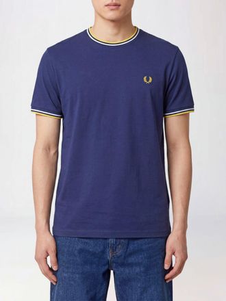 Fred Perry T-shirt slim fit in cotone con profili a contrasto e logo ricamato